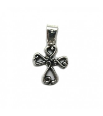 PE001316 Small genuine sterling silver pendant charm solid hallmarked 925 Cross